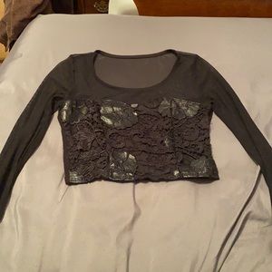 Charlotte Russe long sleeve sheer crop top. Size M